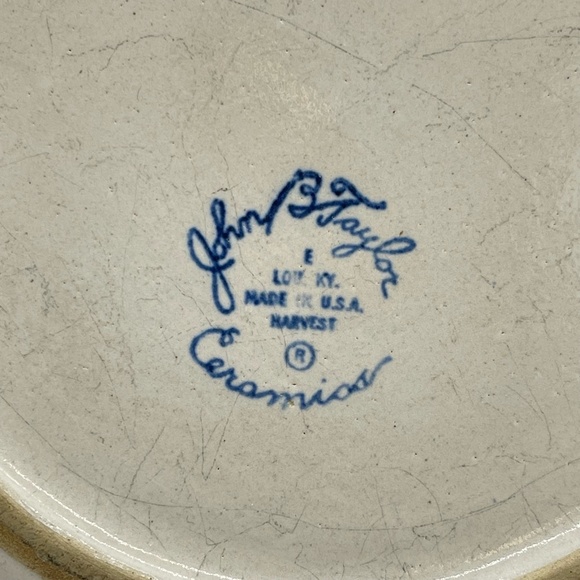 Vintage John B Taylor Ceramics Harvest 10” Dinner Plate Pear Grapes Louisville - Picture 7 of 11